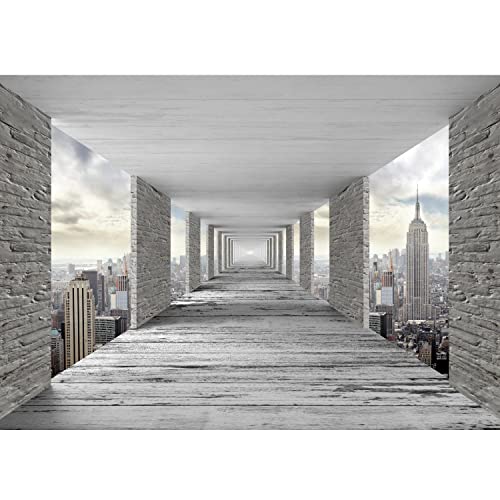 Runa Art Fototapete 3D New York Modern Vlies Wohnzimmer Schlafzimmer - Made in Germany - Grau 9157010a