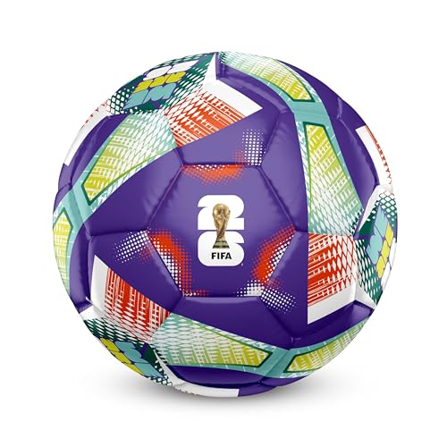 Hy-Pro offiziell lizenzierter FWC26 Fußball der Größe 5 – Trainingsball mit Trophäen-Design und Grafiken der Gastgebernationen, Fußballgeschenk für Jungen – FIFA Fußball-Weltmeisterschaft 2026 Design
