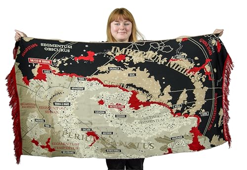AAA Merchandise Warhammer 40000 Decke - Imperium Galaxie-Karte Design mit Fransen - weiche Kuscheldecke - 40K Geschenke für Herren Damen Erwachsene Kinder Fans