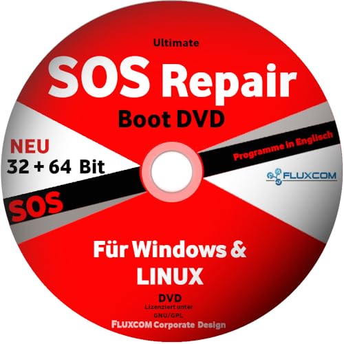 SOS Ultimate Boot & Repair DVD| kompatibel mit Windows 11 |10 |8 | 7| Vista| XP und Linux - PC REPARATUR
