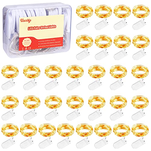 Vacoulery 30 Stück Lichterkette Batterie 10 LED Lichterkette mit Batterie 1M LED Lichterketten 3.3FT Lichterketten für Innen Weihnachten Deko