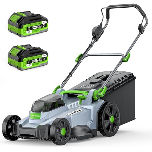 ETOOLAB Akku-Rasenmäher 40V(2X20V), 43cm Schnittbreite, bis 500 m², Brushless, Mulch-Kit, 50L Fangkorb, 6 Schnitthöhen, 25-75 mm Schnitthöhe, 2X 4,0 Ah Akkus+Ladegerät