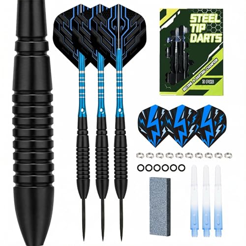 WayArrival Dartpfeile mit Metallspitze & Stahlspitze | 22g Komplett-Set für Anfänger - 3 Darts inkl. allem Zubehör | Sofort starten für Zuhause, Pub & Partys