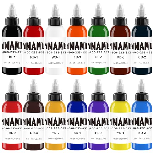 DLDN01 Klassische Tätowiertinten, 14-farbige Tattoo-Tinte, farbige Tattoo-Tinte (30 ml)