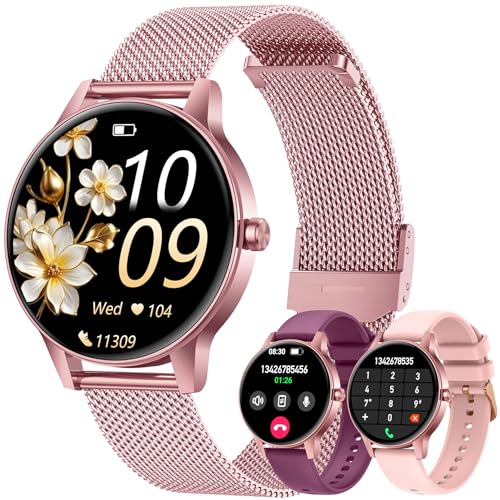 Smartwatch Damen mit Bluetooth Telefonfunktion Sportuhr: 1.27