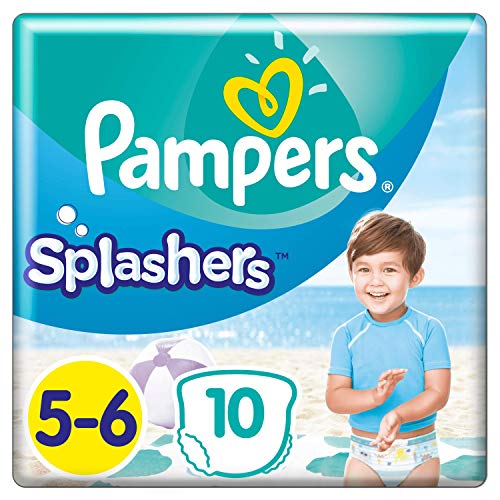 Pampers Windeln Größe 5-6, Splashers Baby Shark Limited Edition, 10 Stück, Einweg-Schwimmwindeln, für sicheren Schutz im Wasser