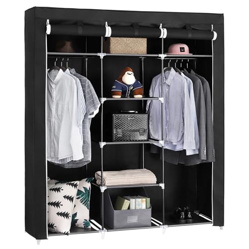 SONGMICS Kleiderschrank, Faltbare Garderobe, 45 x 150 x 175 cm