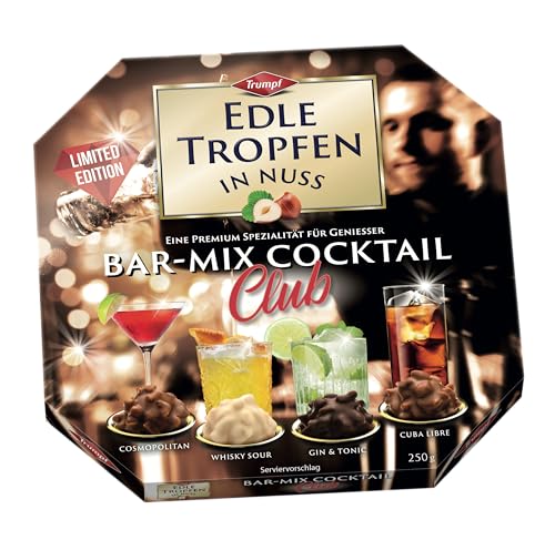 Edle Tropfen in Nuss Bar-Mix Cocktail Club 250g, 4 Sorten, flüssig gefüllt