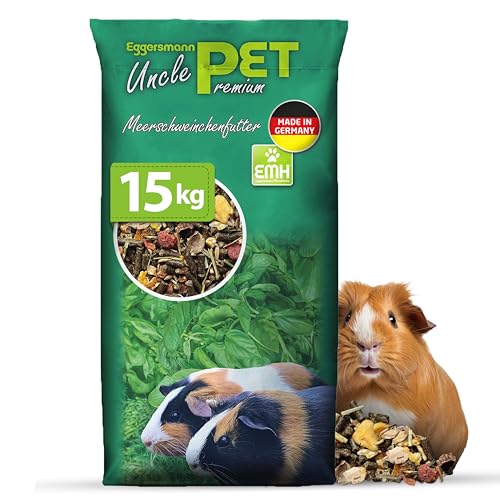 Eggersmann Uncle Pet 15 kg Meerschweinchen Futter - Premium Meerschweinchenfutter - Müsli für Meerschweinchen mit der natürlichen Kraft aus Kräutern, Gemüse und Obst (15 kg Sack)