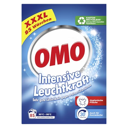 Omo Waschpulver XXXL Vollwaschmittel für intensive Leuchtkraft und hygienische Frische 85 WL