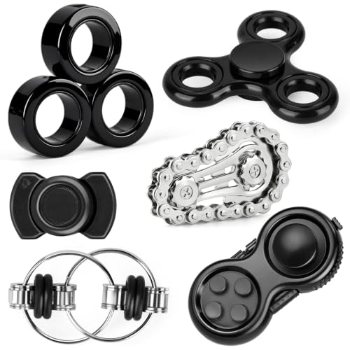 6 Stück Fidge-Spielzeug Set für Erwachsene&Jugendliche Metallische Spinner