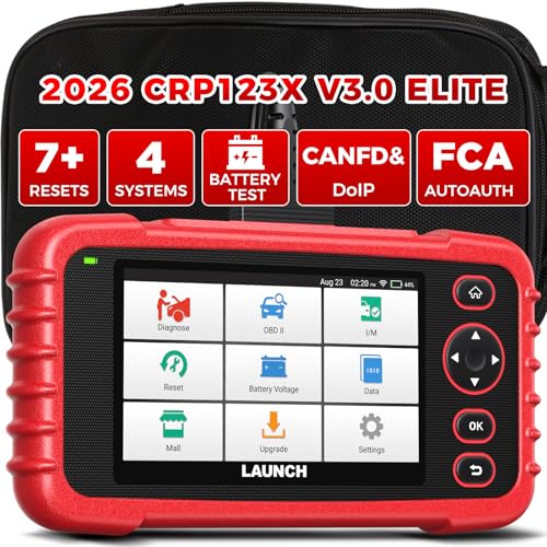 LAUNCH CRP123X V3.0 Diagnosegerät Profi OBD2 Scanner für alle Autos & Marken - 4-System-Diagnose mit Reset: EPB DPF Öl-Service, SAS/BMS Batterietest VIN-Auslesen INKL LEBENSLANGEN KOSTENLOSEN Updates