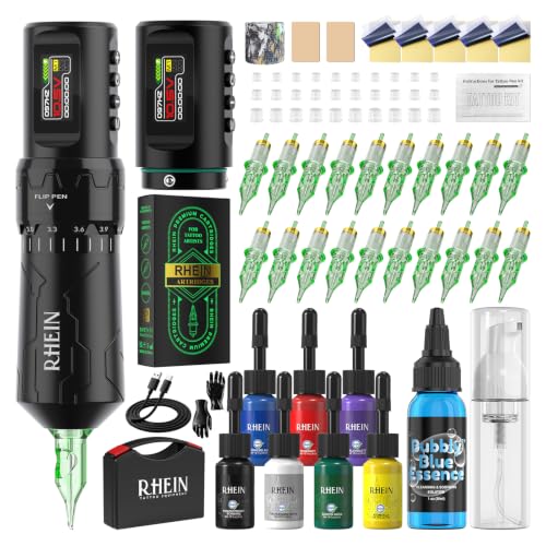 RHEIN Kabellos Maschine Set mit 2 Akkus à 1800 mAh Komplettes Zubehör Set