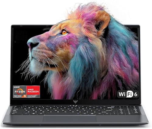 Tivique Laptop,15,6 Zoll Notebook,Ryzen 5 7430U Prozessor,bis zu 4.3GHz,16 GB RAM 512 GB SSD,NVMe PCIe 3.0,Unterstützt 4 TB SSD-Erweiterung,Gaming Laptops, Leichtgewicht,WiFi6, HDMI