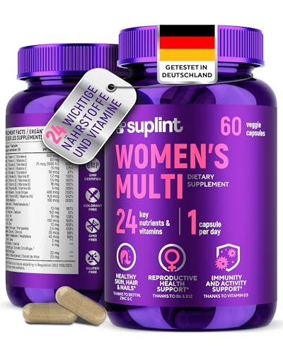 Multivitamin Kapseln hochdosiert für Frauen – A-Z Komplex mit Vitamin B6, Eisen, Zink & Vitex – 60 vegane Kapseln – Premium Multivitamin – All in One Vitamine für Frauen (1 Pack)