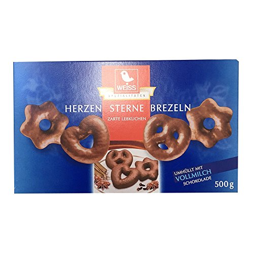 Weiss Herzen Sterne Brezeln Vollmilch