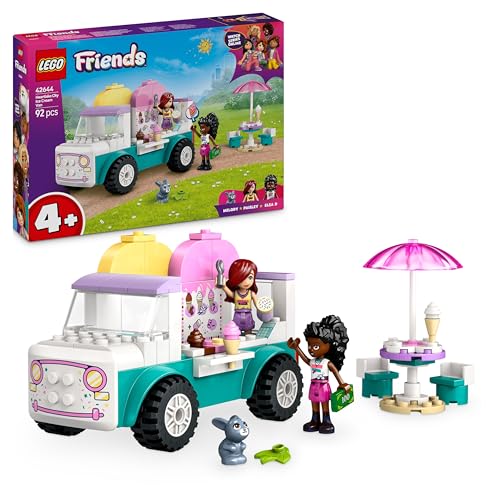 LEGO Friends Heartlake City Eiswagen, Spielset für Rollenspiele, Bauset mit 2 Spielzeugfiguren und einem Hasen, Spielzeug für Mädchen ab 4 Jahren, Bauspielzeug mit Minifiguren der Charaktere 42644