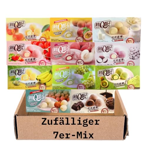 EasyCookAsia Mico Mochi | 7er Überraschungsset | Zart & chewy | Verschiedene Sorten | Perfekt als Dessert oder Snack