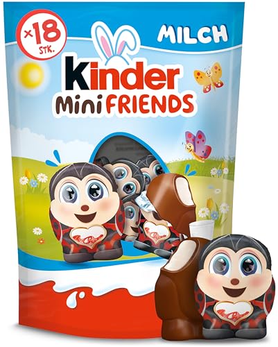 kinder Mini Friends Milch 122 g – Vollmilchschokolade mit Milchfüllung – Lustige Figuren zu Ostern – Osterschokolade & Süßigkeiten – Zum Befüllen des Osternests oder zum Teilen