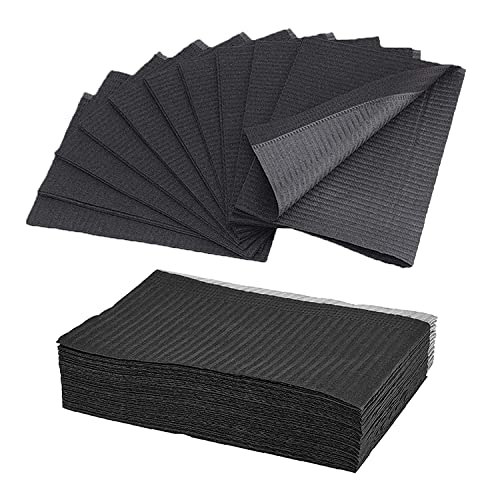 Unihuby Black Dental Lätzchen 50 Stück Einweg Tattoo Unterlagen Tattoo Zubehor Wasserdichte Tattoo Lätzchen Nagelstudio Tablett Abdeckungen Zubehör für Nagel