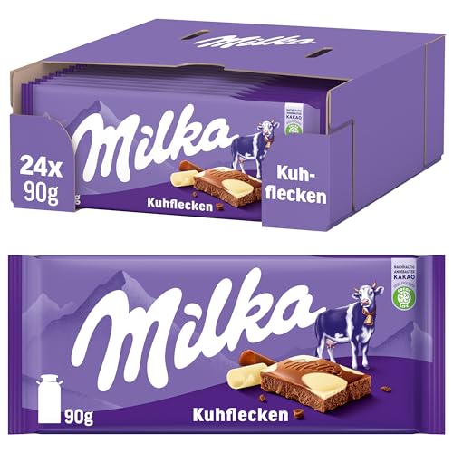 Milka Kuhflecken Alpenmilch Schokoladentafel, 24 x 90 g
