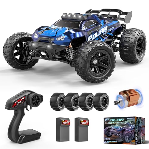 Ferngesteuertes Auto 1:14 All-Terrain RC Auto für Erwachsene & Jungen, 4WD Offroad RC Truck mit hoher Geschwindigkeit 40+ km/h, RC truck mit 2 wiederaufladbaren 1300-mAh-Akkus und 2 Reifensätzen