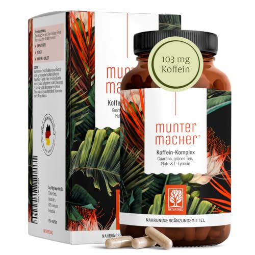 NATURTREU® Guarana Kapseln mit Mate, Grüner Tee, Grüner Kaffee, L-Tyrosin
