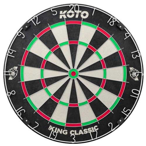 KOTO – King Classic Dartscheibe, Offizielle Turniermaße, Dartscheibe Steeldart, Rotierender Zahlenring