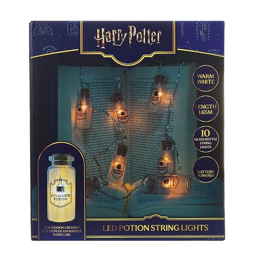 Blue Sky Studios Harry Potter Trankflasche Lichterkette, Magische LED Lichterkette für Schlafzimmer oder Büro, Zauberwelt Licht Set Geschenk für Fans