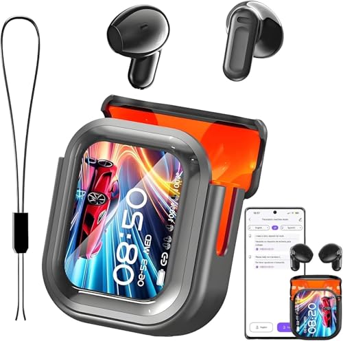 NE20 Ki Übersetzer Kopfhörer, 3-in-1 Übersetzungskopfhörer mit echtzeit übersetzung, 170 Sprachen Kopfhörer Übersetzer Echtzeit mit App, 50H Open Ear kopfhörer für iOS und Android Schwarz