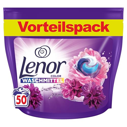 Lenor Waschmittel Pods, 50 Waschladungen, Blütentraum, Colorwaschmittel, Langanhaltende Frische & Geruchsentfernung Bei Kaltwäsche