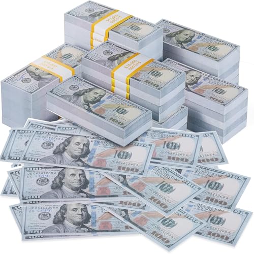 WJXKAZYX 150 Stück Prop Money, Fake Geld, Spielgeld,100 Dollar Scheine,Falschgeld Scheine für sfeiern,Film-Requisiten-Münzen,Spielzeuggeld