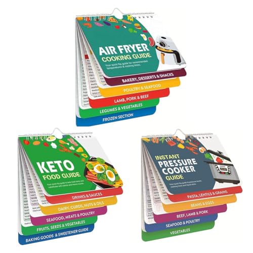 Kliplinc 3er-Set HEI?luftfritteusen-Spickzettel mit Magneten, Spickzettel mit Magneten, Brosch¨¹re