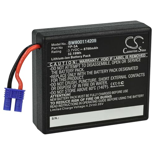vhbw Akku Ersatz für Yuneec ST16F, 58-000160, YP-3A, ST16 für Drohne Controller (8700 mAh, 3,7 V, Li-Ion)