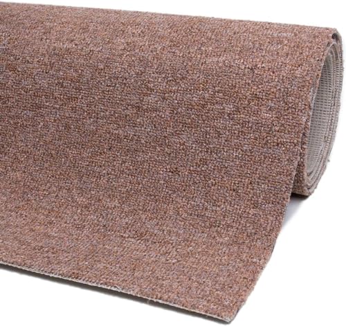 andiamo Teppichboden Henry - pflegeleicht und einfach zu verlegen - Auslegware Teppichboden - Meterware Bodenbelag in Schlingenstruktur mit Trittschalldämmung 200 x 300 cm Cognac