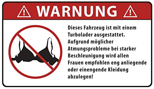Spaß Kostet Aufkleber WARNUNG Turbolader (wetterfest)
