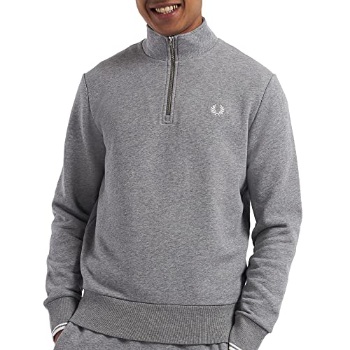 Fred Perry Herren-Sweatshirt mit halbem Reißverschluss - XXL