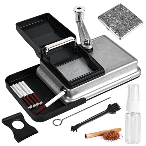 Zigarettenstopfmaschine, Neueste Stopfmaschine für Zigaretten 8mm, Manuell Zigaretten Stopfgerät mit Zubehör Aufbewahrungsbox, Eine Einfache Pflege, Männergeschenk