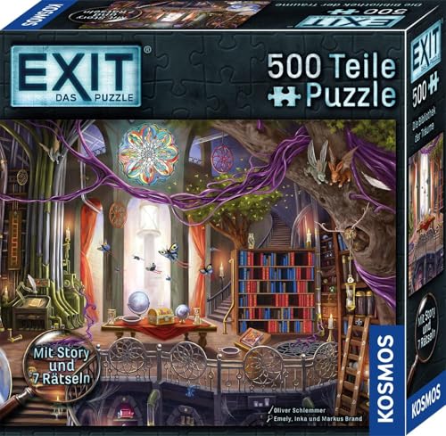 KOSMOS EXIT - Das Puzzle: Die Bibliothek der Träume, Escape Room Rätsel | 500 Teile, für Erwachsene und Kinder ab 10 Jahren, 7 Rätsel puzzlen, für Einsteiger geeignet