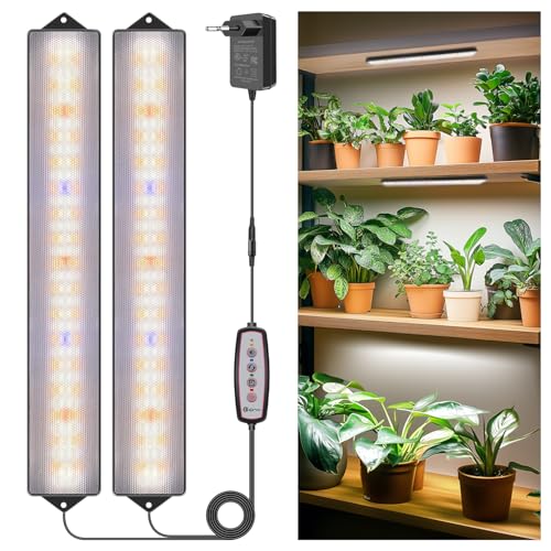 Wolezek Pflanzenlampe LED Vollspektrum, 210 LEDs Grow Light mit Auto Timer 4/8/12/16H, 2 Stück 35 cm Grow Lampe mit 5 Helligkeit, Wachstumslampe für Pflanzen