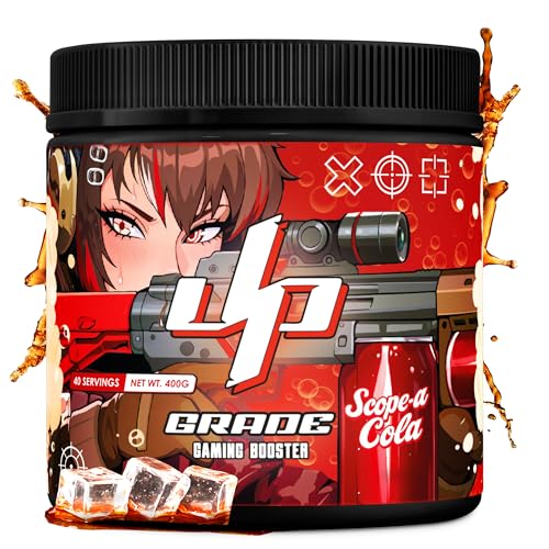 UP-GRADE Gaming Booster - Energy Drink Pulver für Fokus & Energie - 200mg Koffein, L-Tyrosin, Taurin, Vitamine & Magnesium - klarer, erfrischender Drink – 40 Portionen (400g)