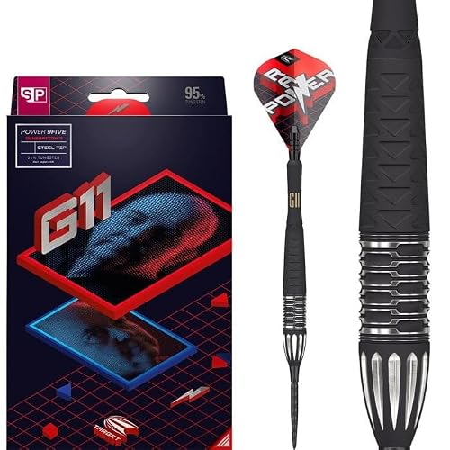 Target Darts Phil Taylor Gen 11 Power 9- Swiss Point Steeldarts, 95% Tungsten Raw Power G11, 22G | Generation 11 Phil Taylor Darts, Spieler Edition Swiss Points Darts, Profi Dart Set