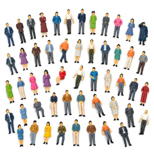 30 Stück Mini Figuren Menschen, 1:30 Kleine Figuren mit Verschieden Posen | Zufälliges Design, Bunt Miniatur Menschen, Miniatur Figure für Bauen Modellbau, Menschen Museum und Eisenbahn Maßstab