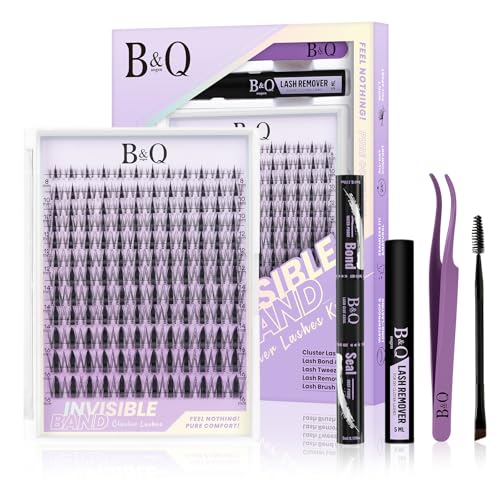 B&Q Lashes Extension Set 144PCS Fairy Lash Clusters Unsichtbares Band 8-16MIX Manga Wimpern Extensions Set Wispy NatüRliche Wimpern Cluster 7 tage halt Lazy Girl Wimpernverlängerung(Fairy 8-16mix)