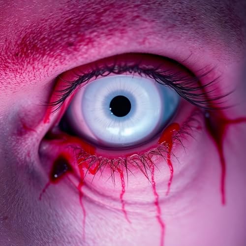 Weisse Farbige Linsen & Geprüfte Kontaktlinsen - Grußlige Tageslinsen für Halloween & Fasching - ohne Stärke - Vampir & Dracula (1 Paar / 2 Stück) (weiß)