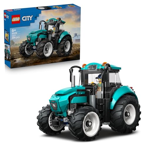 LEGO City Traktor - Spielzeug Bauernhof Fahrzeug Modellbau mit Bauern Minifigur - Geburtstagsgeschenk für Jungen ab 6 Jahren und Technikfans - 60498