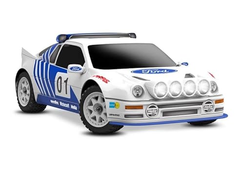 TRAXXAS Mini-Rally VXL, RC Modellauto, Elektro, Blau, Ford RS200, 4x4 Brushless RTR mit 2S LiPo/Lader, Maßstab 1:10