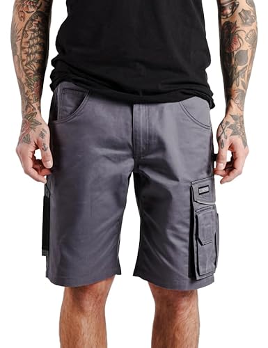 Concreed Herren Arbeitsshorts Professionell – Strapazierfähige Kurze Arbeitshose mit Stretchbund & Cargotaschen – Robuste Sommer-Workwear für BAU & Garten - Größe 46