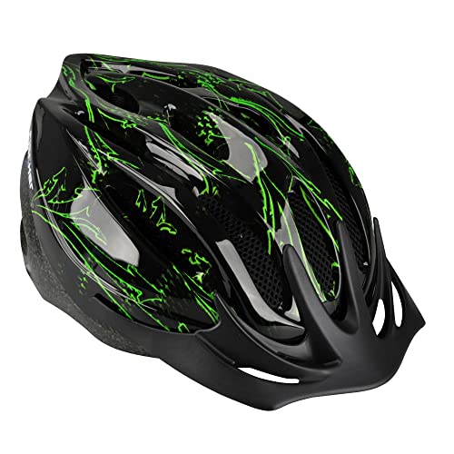 FISCHER Erwachsene Fahrradhelm, Radhelm, Cityhelm Arrow, S/M, 54-59cm, schwarz grün, mit beleuchtetem Innenring-System