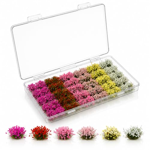 CIATBYYJ 60 Stück Modellbau Blumen Gras,Statische Blumen Gras
